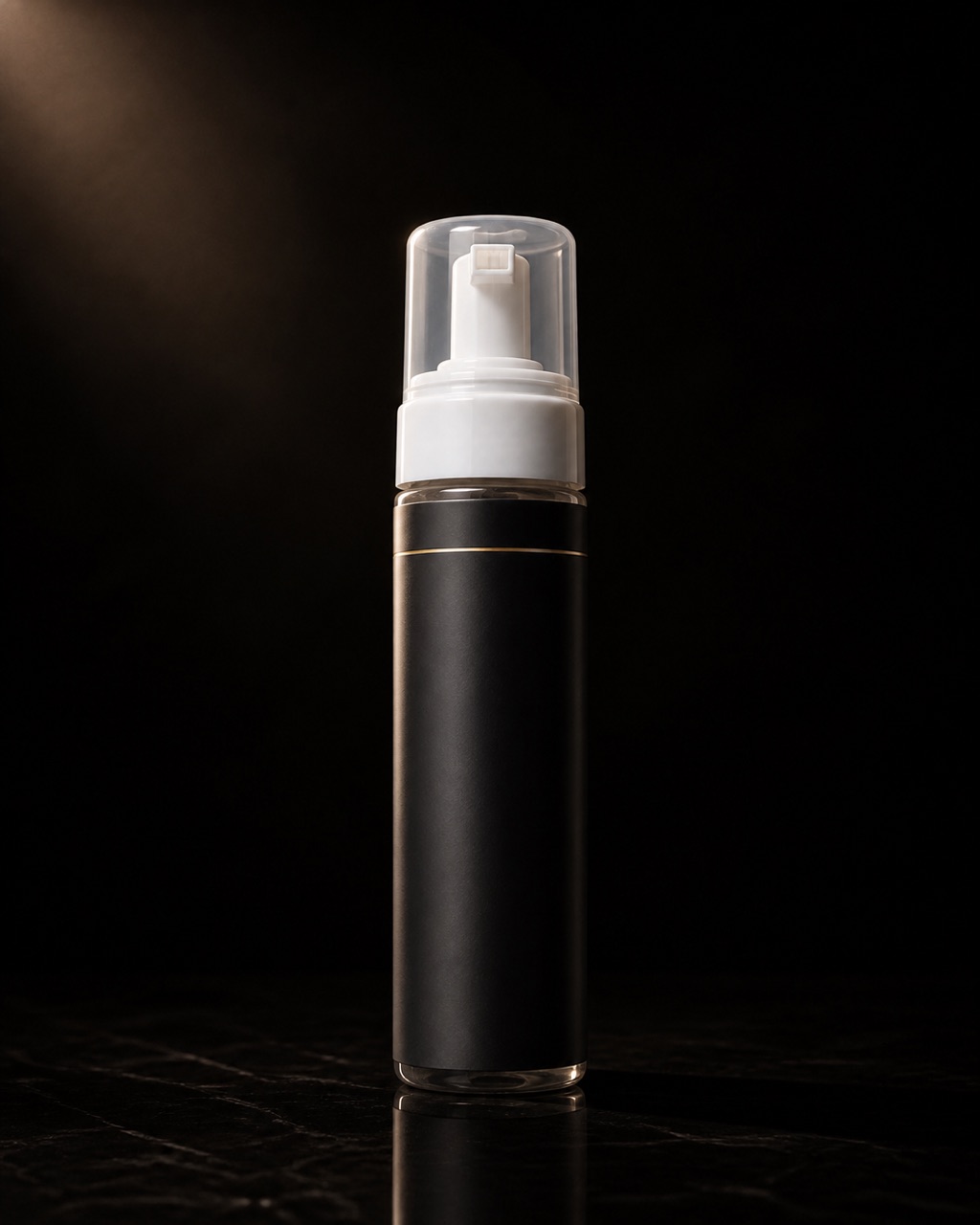 Bounce Boost Mousse — curl and wave mousse — standing alone against near-black under a single warm gold light.