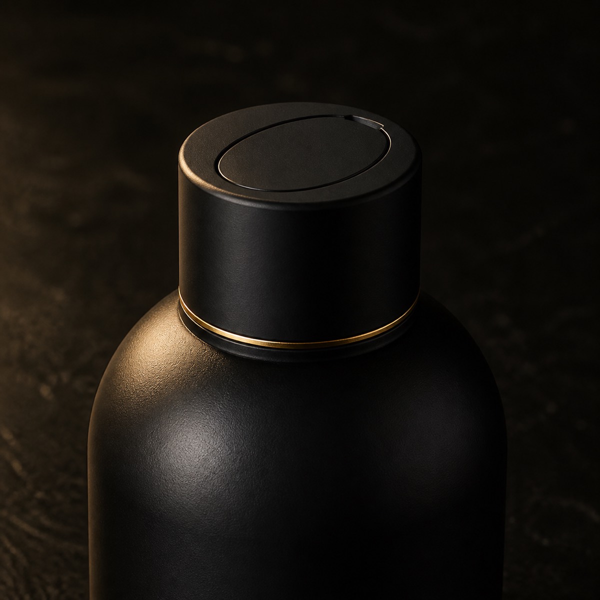 Daily Curl Conditioner — the working end at magnification — under a single warm gold light on black.