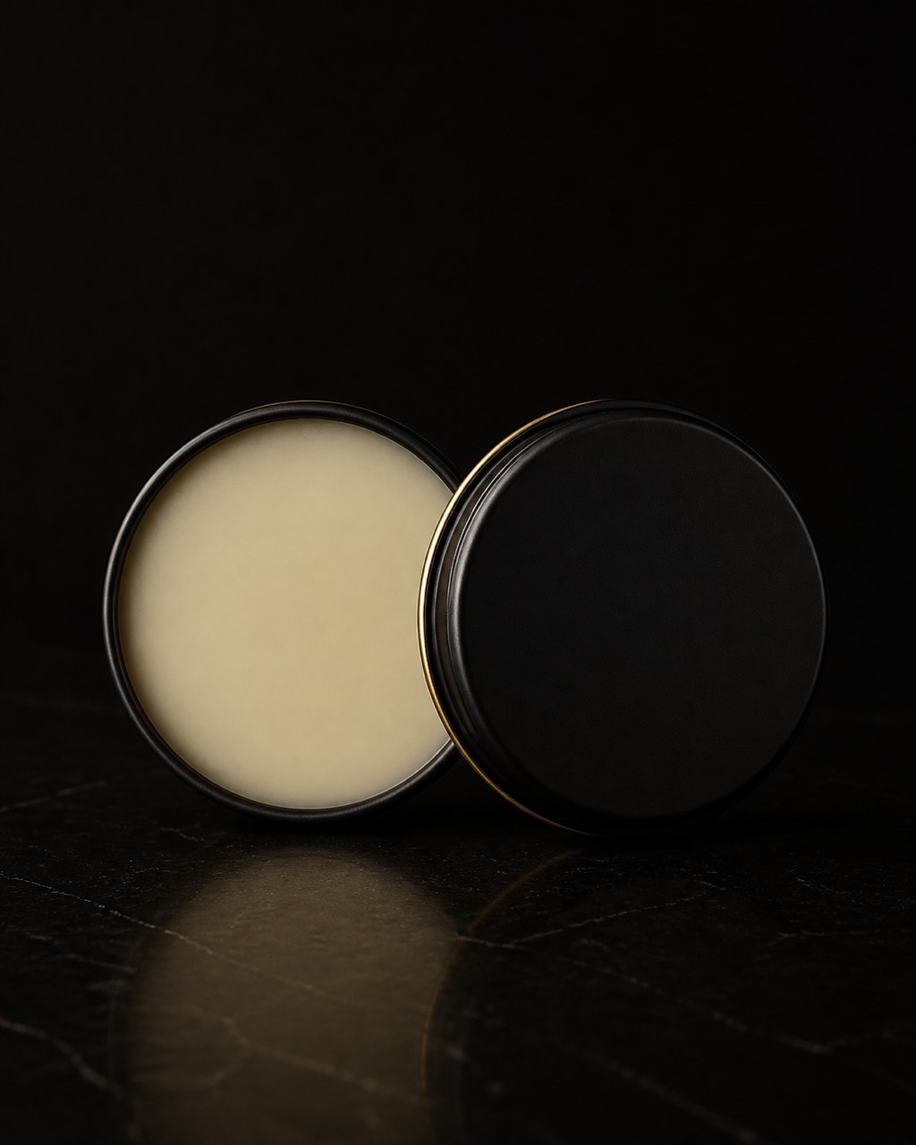 Solid Fragrance — solid fragrance profiles — standing alone against near-black under a single warm gold light.