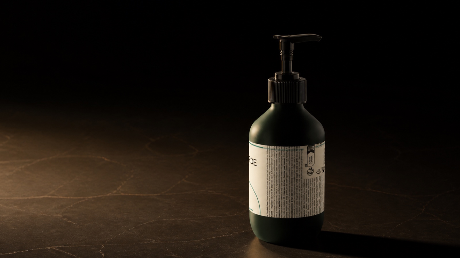 5% Urea Body Cream. The bottle turned across the wide frame, showing its full height.