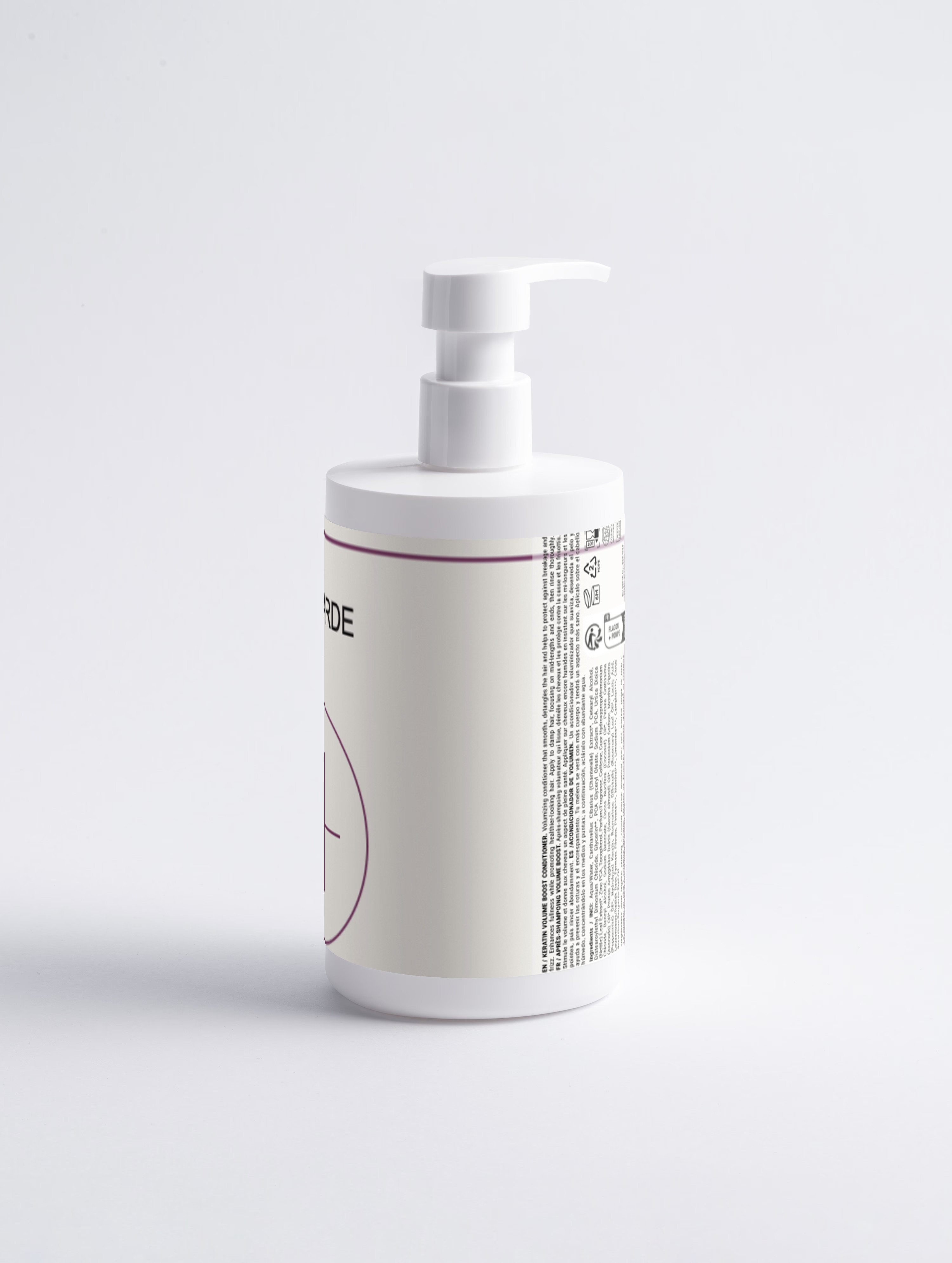 Keratin Volume Conditioner. The bottle from behind.
