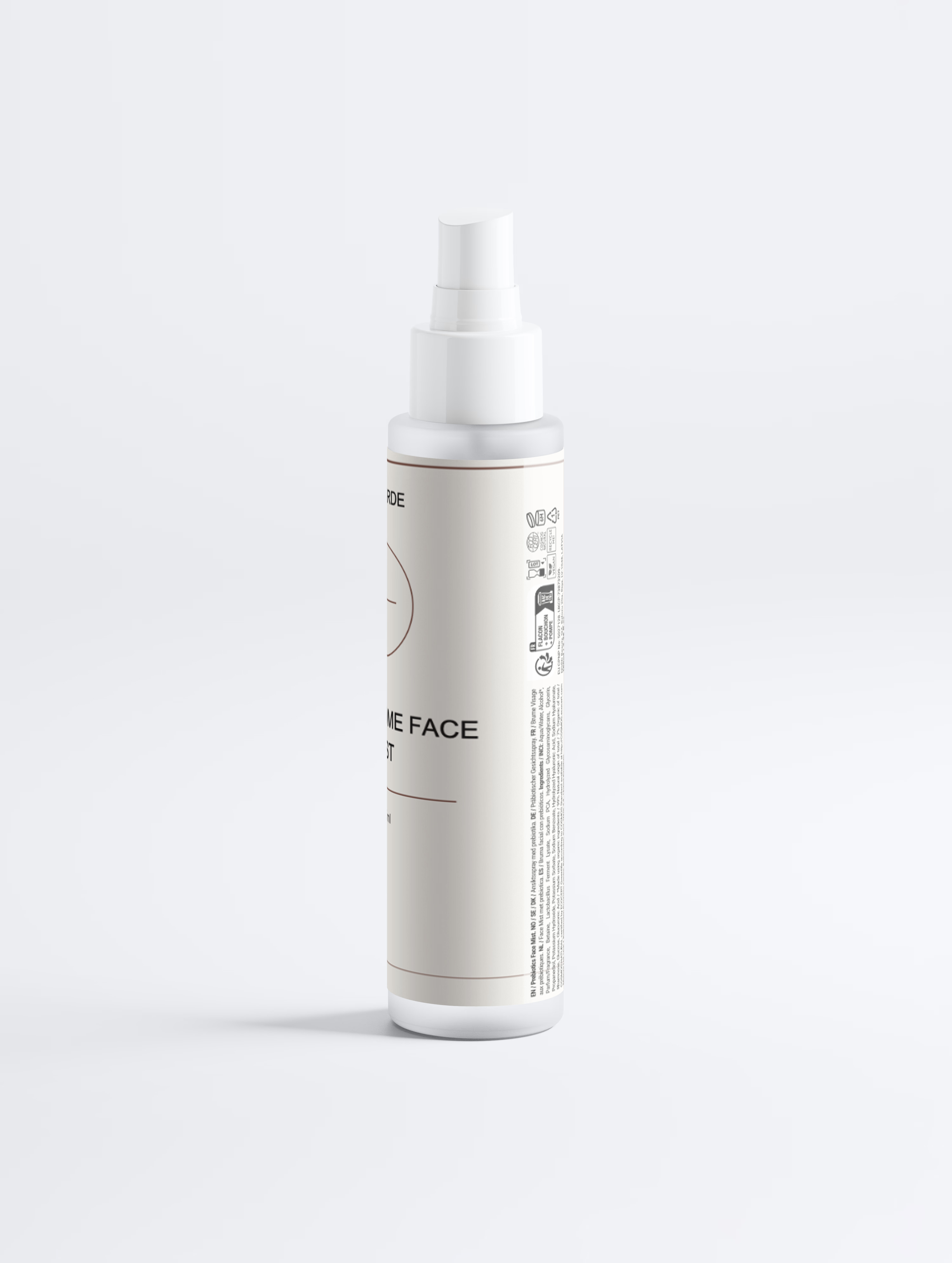 Microbiome Face Mist. The bottle from behind.