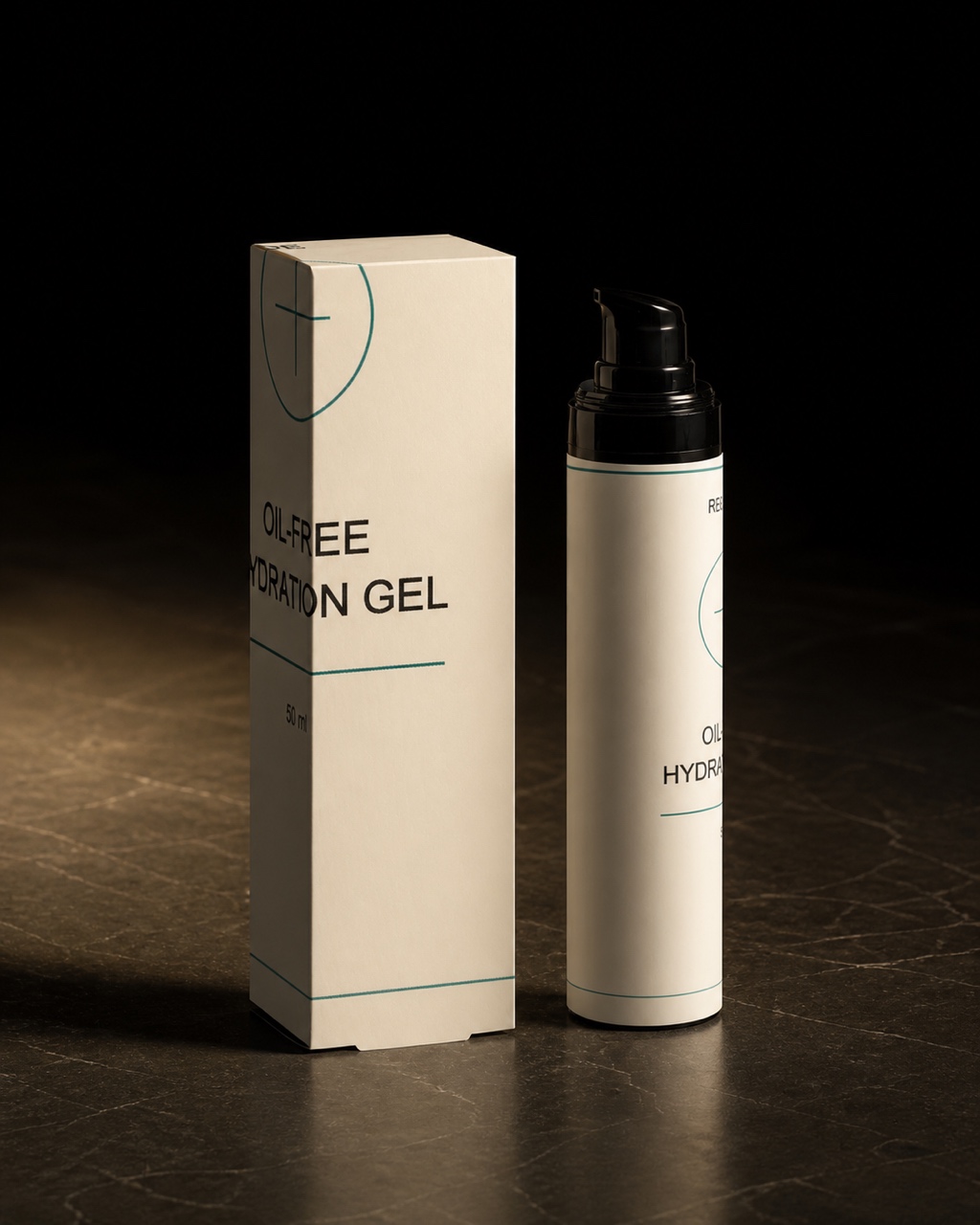 Oil-Free Hydration Gel. The bottle and carton, front on.