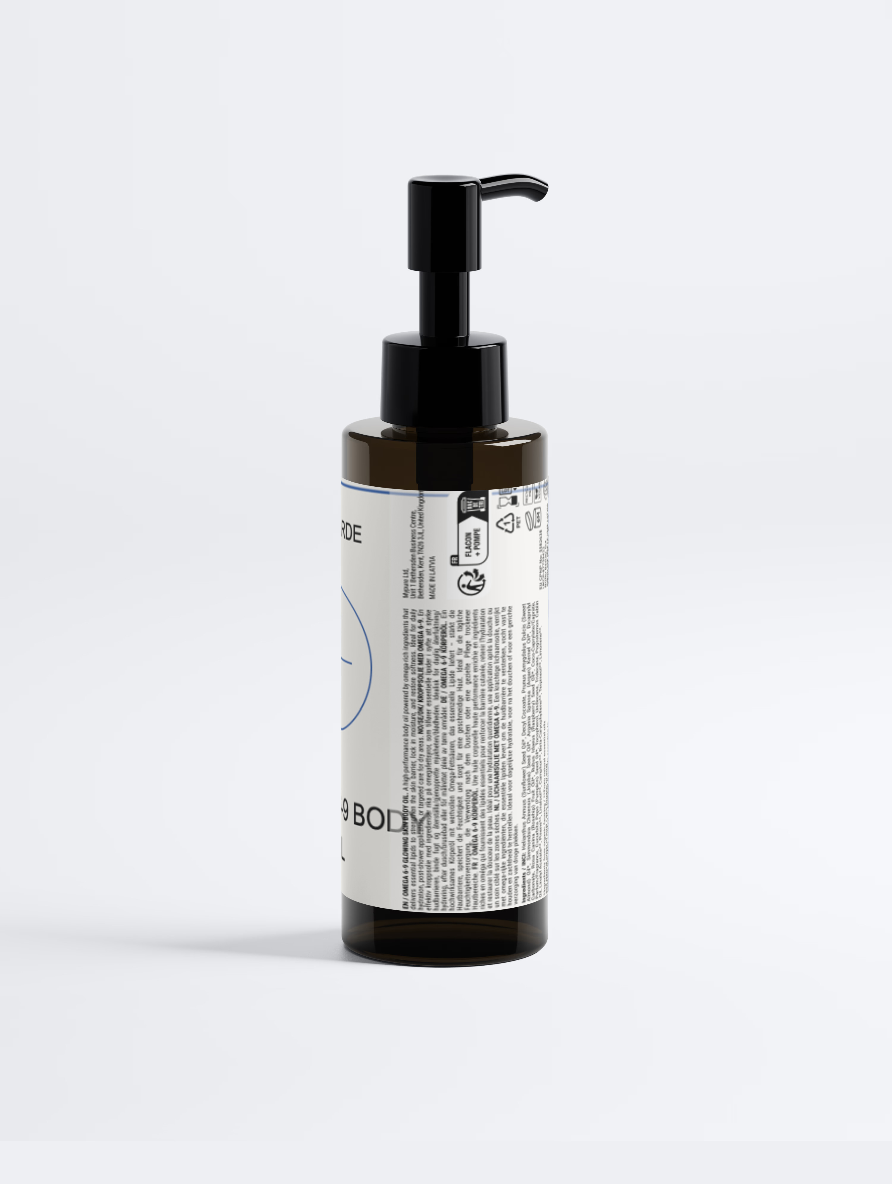 Omega 6-9 Body Oil. The bottle from behind.