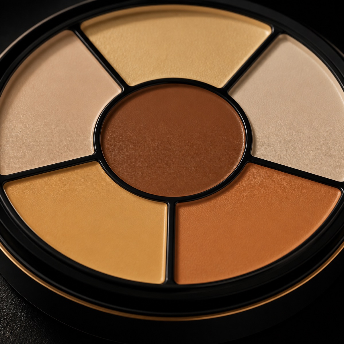 Corrector Wheel — Deep — the working end at magnification — under a single warm gold light on black.