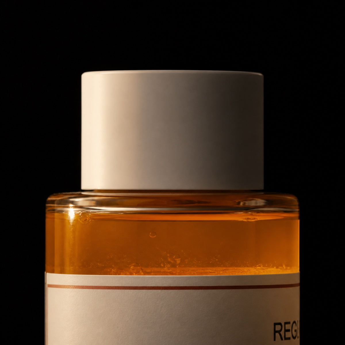 Bi-Phase Makeup Remover. The line where the two phases meet, at close range.