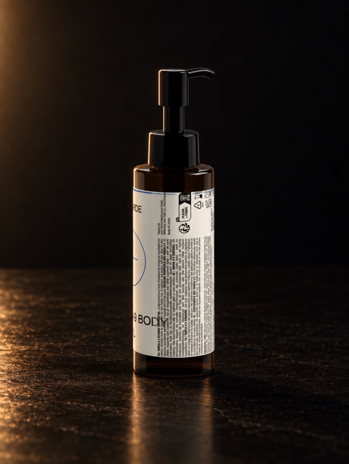Omega 6-9 Body Oil. The bottle from behind.