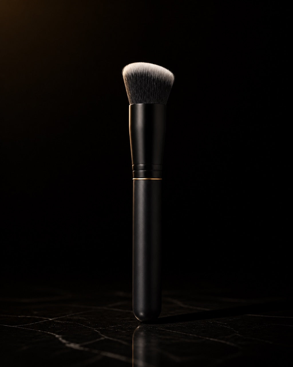 Stipple & Blend Brush — standing alone, complete — under a single warm gold light on black.
