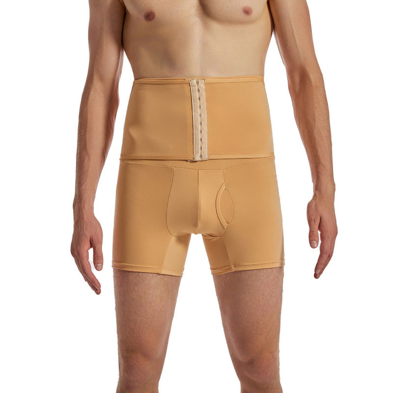 YuMe Silm YM-MT43 high-waist shaping shorts in Beige — original supplier front photograph.